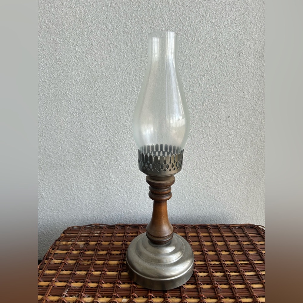 Vintage Oil Lamp Style Candle Stick  Holder 15 in